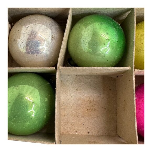 Vintage  Glass Christmas Tree Mini 1" Ornament Set Pink Rare Holiday Decor READ - Picture 10 of 10